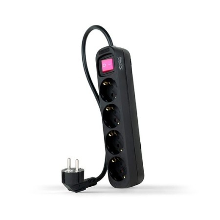 Regleta 4 tomas 1.4m con interruptor nanocable negro 4 tomas -  250v -  proteccion