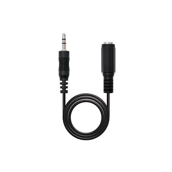 Cable audio jack - 3.5m a jack - 3.5h nanocable 3m -  macho - hembra -  negro