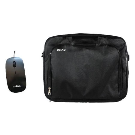 Maletin nilox essential 2  mouse raton para portatil 15.6 pulgadas negro