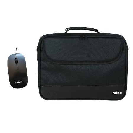 Maletin nilox duro  mouse raton para portatil 15.6 pulgadas negro