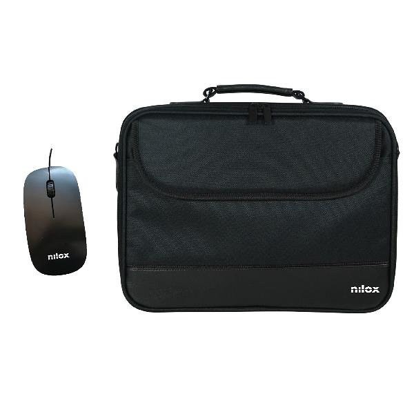 Maletin nilox duro  mouse raton para portatil 15.6 pulgadas negro