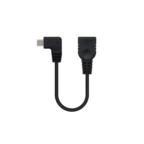 Cable otg nanocable usb 2.0 a micro usb 15cm -  macho - hembra