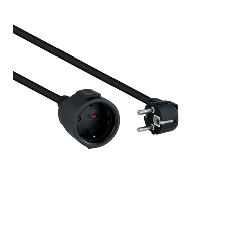 Cable de alimentacion schuko nanocable 2m -  macho - hembra -  negro