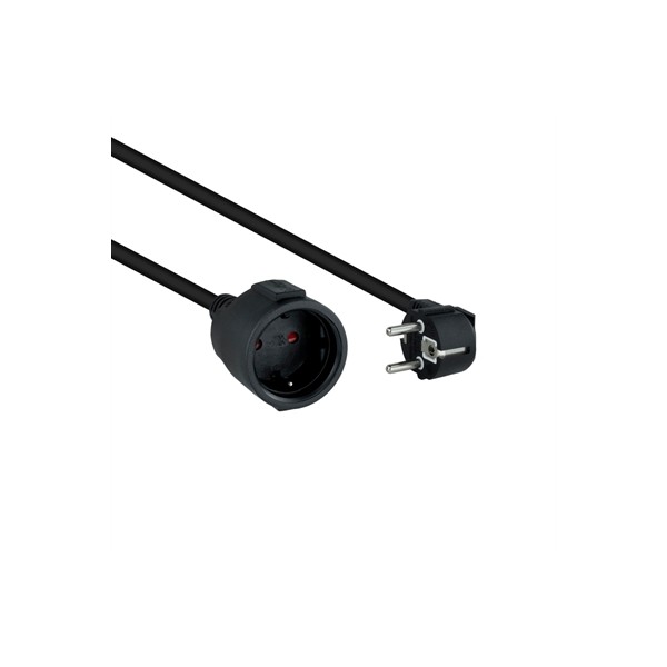 Cable de alimentacion schuko nanocable 2m -  macho - hembra -  negro