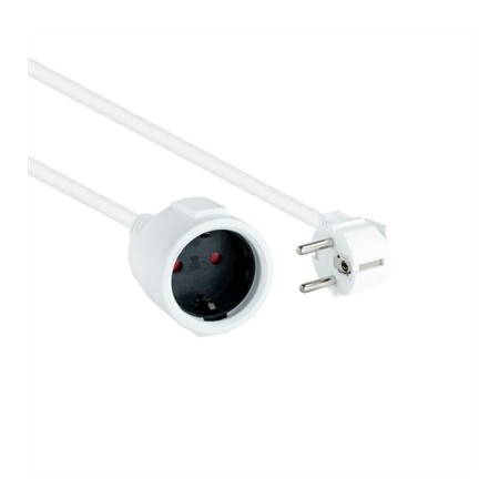 Cable de alimentacion schuko nanocable 5m -  macho - hembra -  blanco