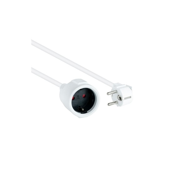 Cable de alimentacion schuko nanocable 5m -  macho - hembra -  blanco