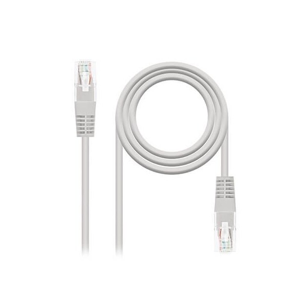 Latiguillo cable red utp cat5e rj45 nanocable 15m -  macho - macho -  gris