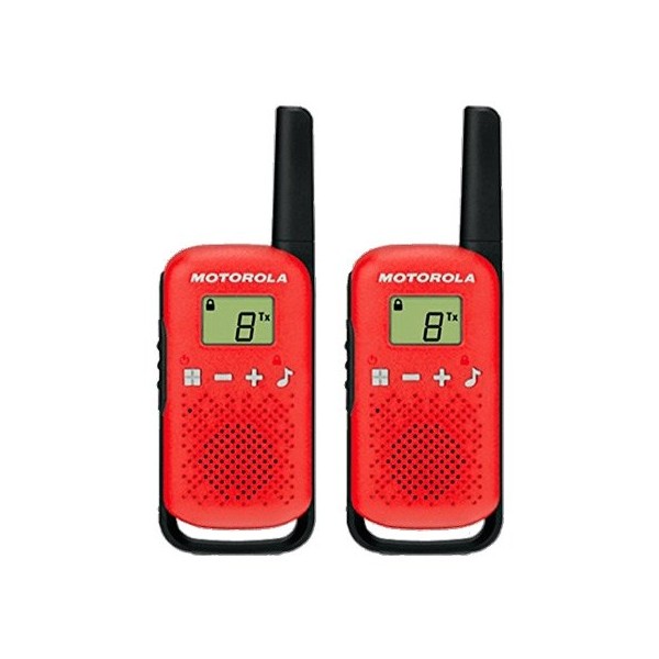 Walkie talkie motorola tlkr - t42 red packs 2  pmr446 -  8km -  16canales -  500mw -  clip cinturon