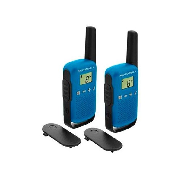 Walkie talkie motorola tlkr - t42 blue packs 2  pmr446 -  8km -  16canales -  500mw -  clip cinturon