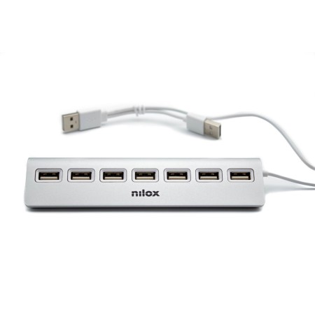 Hub nilox 7 x usb 2.0 aluminio