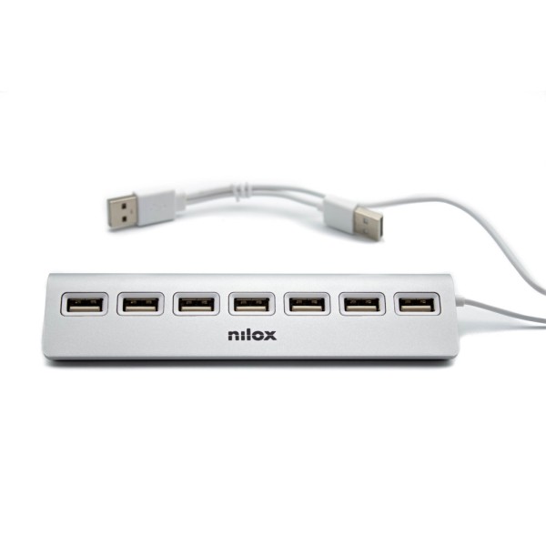 Hub nilox 7 x usb 2.0 aluminio