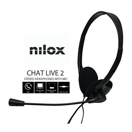 Auriculares nilox microfono control vol negro alambrico doble jack