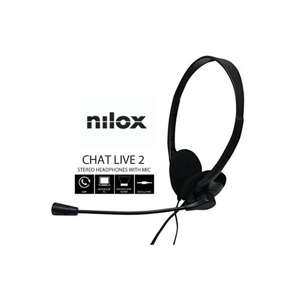 Auriculares nilox microfono control vol negro alambrico doble jack