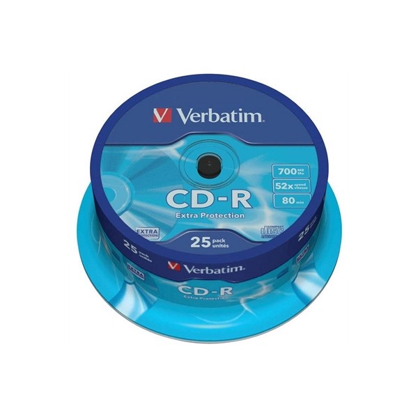 Verbatim cd - r 700mb 52x tarrina 25uds
