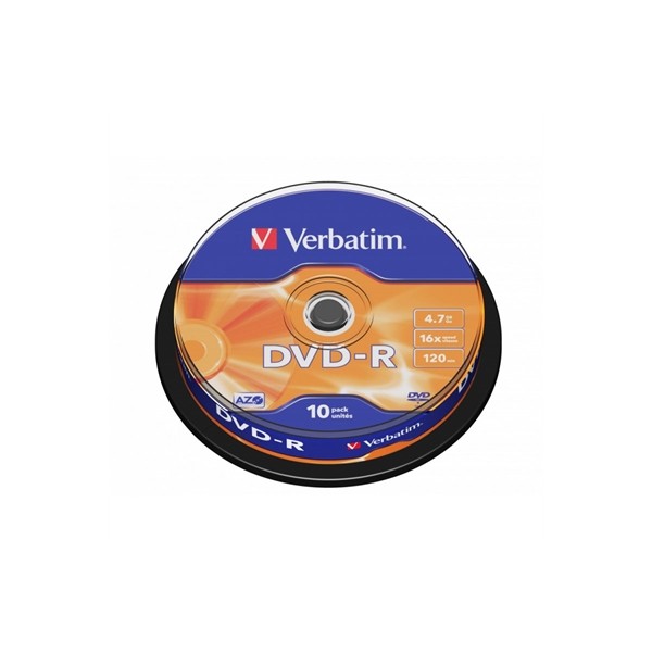 Verbatim dvd - r 4.7gb 16x tarrina 10uds