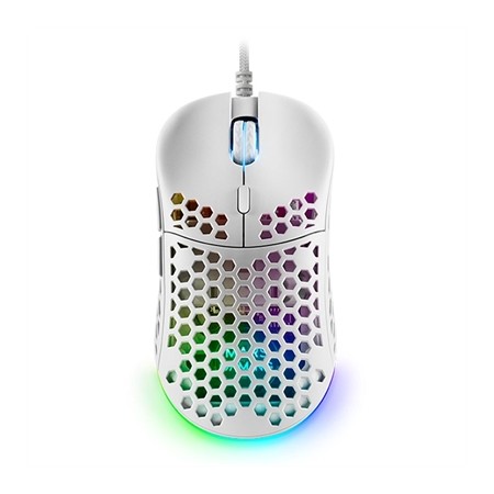 Mouse raton mars gaming optico usb 7 botones 12800ppp rgb blanco