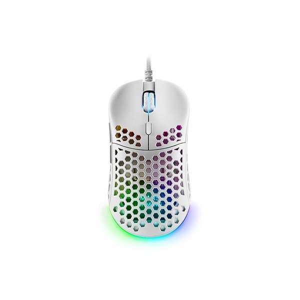 Mouse raton mars gaming optico usb 7 botones 12800ppp rgb blanco