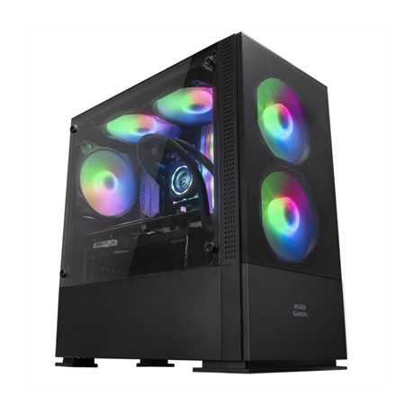 Caja ordenador mars gaming mcz premium negro micro atx 1 x 3.0 2 x usb 2.0  2 x 120mm frgb