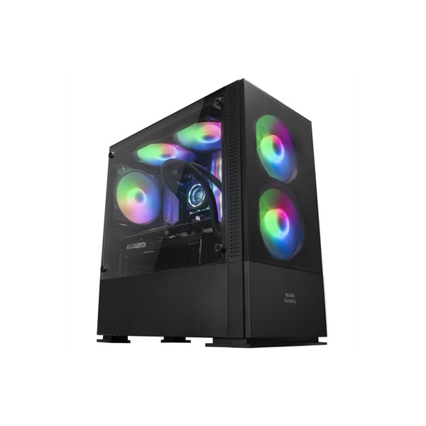 Caja ordenador mars gaming mcz premium negro micro atx 1 x 3.0 2 x usb 2.0  2 x 120mm frgb
