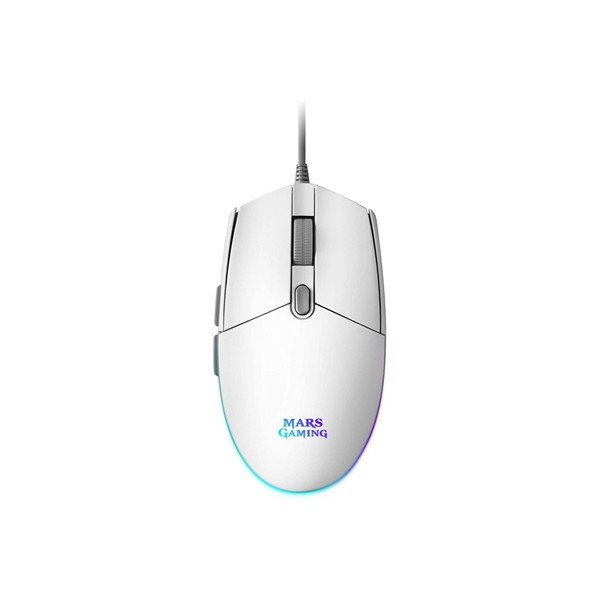 Raton mars gaming mmgw optico usb 6 botones 3200ppp rgb blanco
