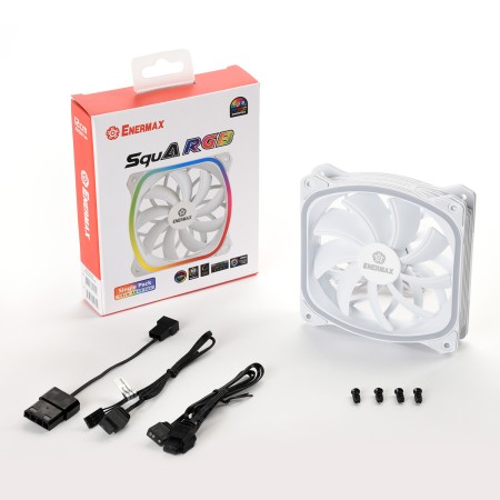Ventilador caja gaming enermax squa rgb 120 mm blanco
