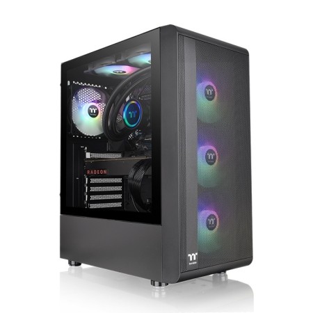 Caja ordenador gaming thermaltake s200 tg argb negro atx 2 x usb 3.0 3 x 120mm
