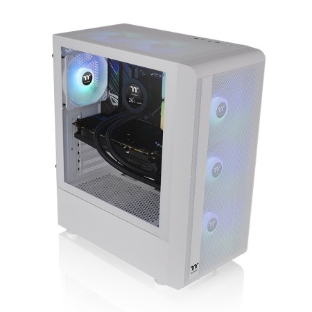 Caja ordenador gaming thermaltake s200 tg argb blanco atx 2 x usb 3.0 3 x 120mm