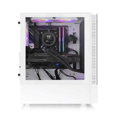 Caja ordenador gaming thermaltake view 200 tg snow atx 2 x usb 3.0 3 x 120mm argb