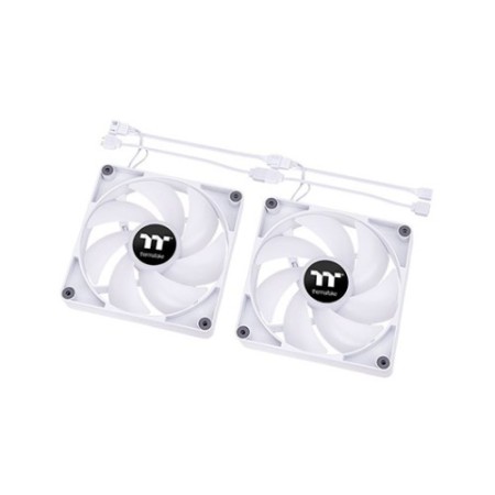 Ventilador 140x140 thermaltake ct140 white pack 2uds - 1500rpm - pwm - argb