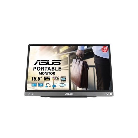 Monitor Portátil Asus ZenScreen MB16ACE 15.6″/ Full HD/ Plata y Negro