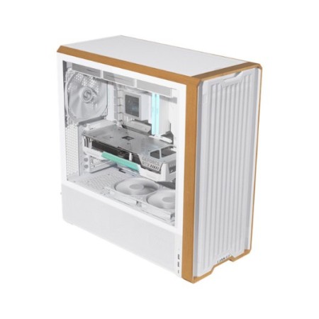 Caja ordenador gaming lian li lancool 217 atx cristal templado madera blanca