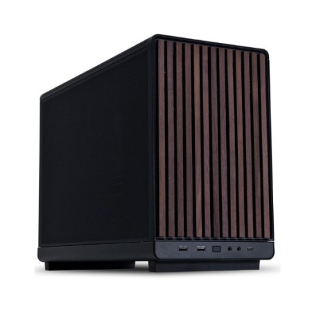 Caja ordenador gaming lian li a3 matx cristal templado madera negra