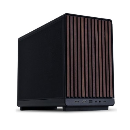 Caja ordenador gaming lian li a3 matx cristal templado madera negra