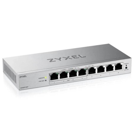 Switch 8 puertos zyxel gs1200 - 8hpv3 8xgb (4xpoe+) 68w