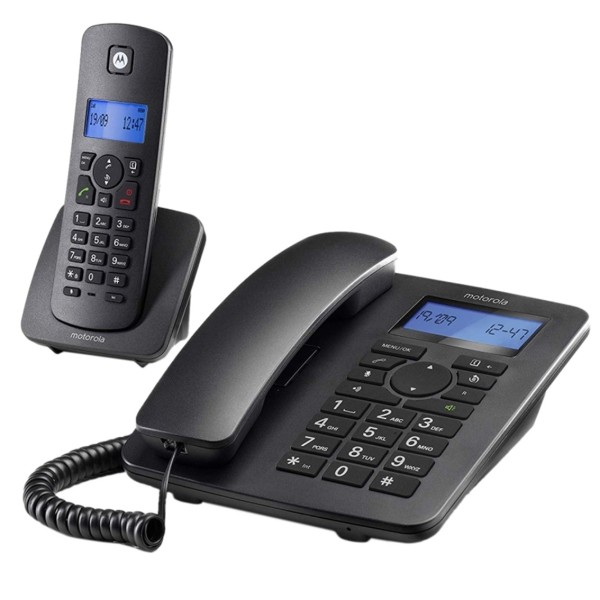 Kit telefono fijo  dect motorola c4201 negro