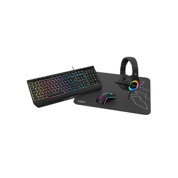 Pack krom kenya raton  teclado  alfombrilla  auriculares gaming