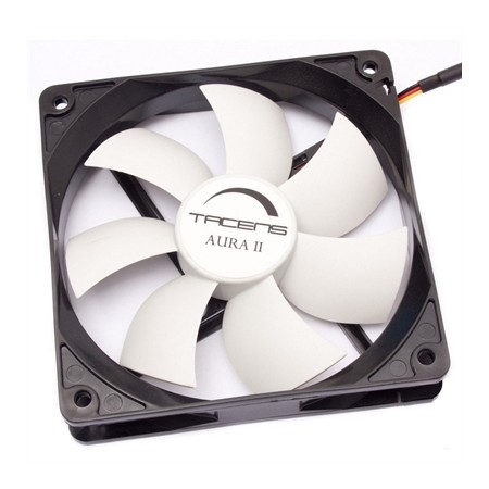 Ventilador auxiliar tacens aura ii 12cm ultrasilencioso color negro y blanco