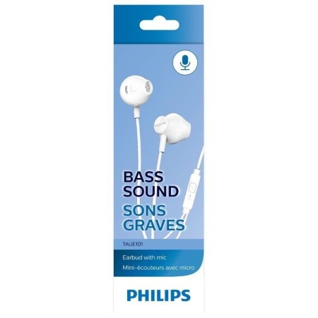 Auriculares Intrauditivos Philips TAUE101/ con Micrófono/ Jack 3.5/ Blancos
