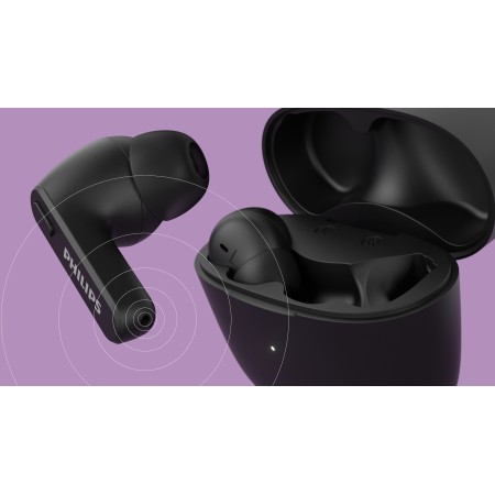 Auriculares bluetooth philips tat2206bk - 00 black ipx4 estuche de carga