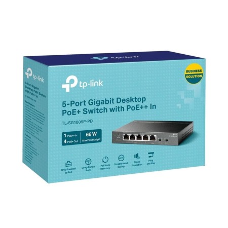 Switch TP-Link TL-SG1005P-PD 5 Puertos/ RJ-45 1/ 2.5Gbps PoE