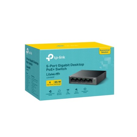 TP-Link LS105GP Switch 4xGb PoE+ 1xGb 65w