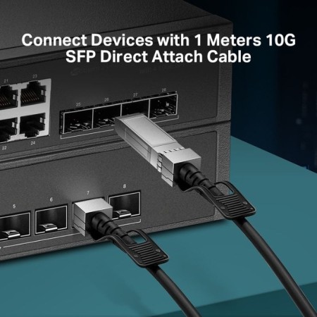 Cable de conexión directa SFP+ TP-Link TL-SM5220-1M/ 10G/ 1m/ Negro