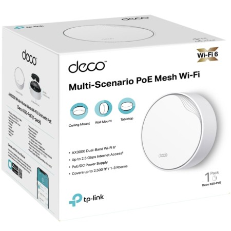 Sistema Mesh TP-Link Deco X50-PoE 3000Mbps/ 2.4GHz 5GHz