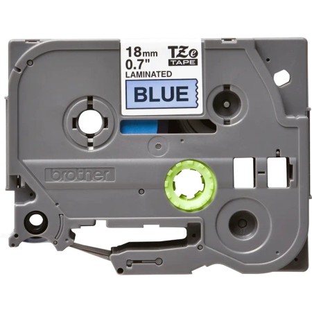 Cinta laminada brother tze541 18mm x 8m azul - negro