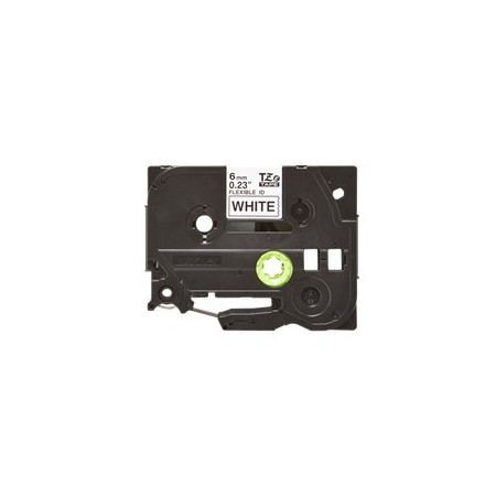Cinta laminada brother tzefx211 texto negro sobre fondo blanco - 6mm ancho - 8m longitud