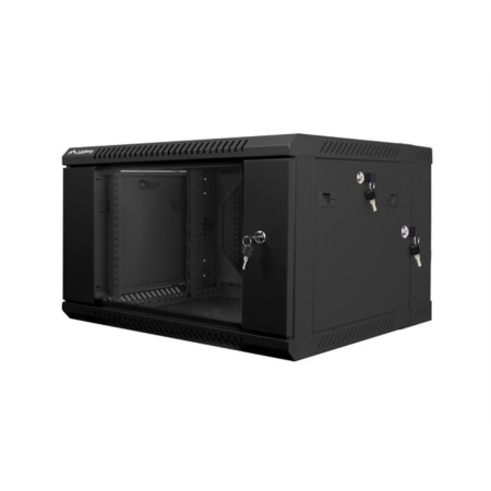 Armario lanberg mural doble seccion rack 19 pulgadas 6u -  600x600 negro