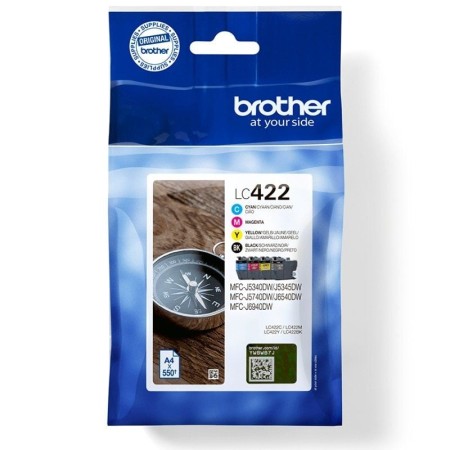 Pack cartuchos tinta brother lc422val negro cian magenta amarillo 550 paginas