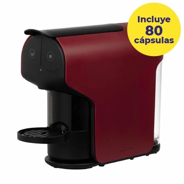 Cafetera de Cápsulas Delta Quick/ Roja + 80 cápsulas café QALIDUS