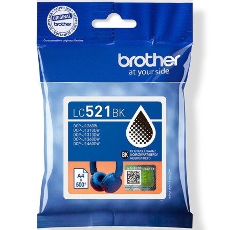 Cartucho de tinta brother negralc521bk 500 paginas