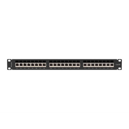 Patch panel lanberg 24 puertos 1u cat.6a ftp 19 pulgadas negro